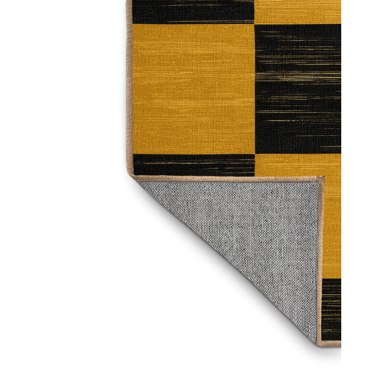 Machine Washable Botanical Brown Area Rug, Square 3'