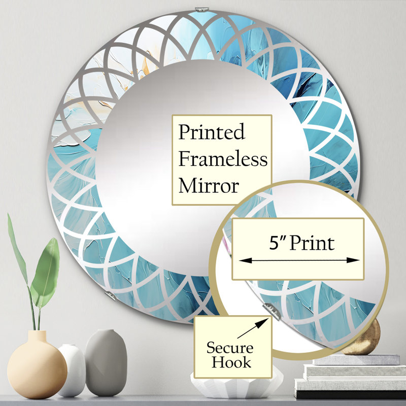 Herodotus - Miroir mural moderne rond, 24 po x 24 po
