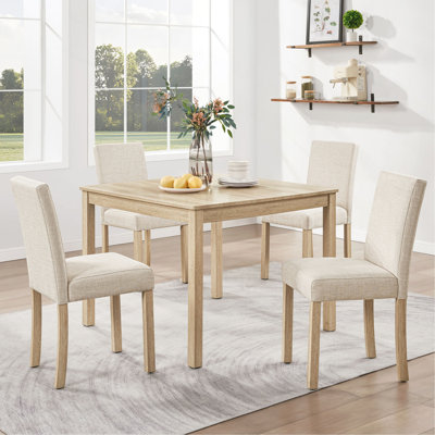 Ensemble de table de salle à manger 5 pièces avec 4 chaises, ensemble de table de salle à manger pour 4 avec chaises, ensemble de table de salle à manger en bois pour la cuisine et la salle à manger