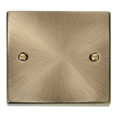 Antique Brass 1 Gang Blank Plate