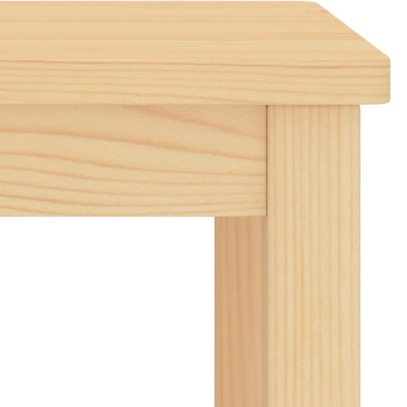 Ahmed Solid Wood End Table, Beige