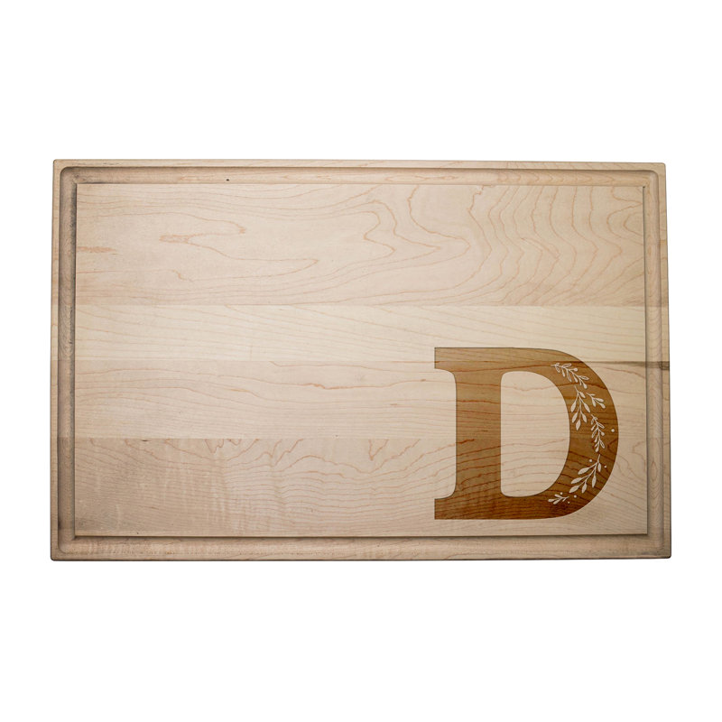 Floral Monogram - D Cutting Board