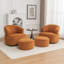 Chaise pivotante rembourrée en polyester avec repose-pieds-561283664
