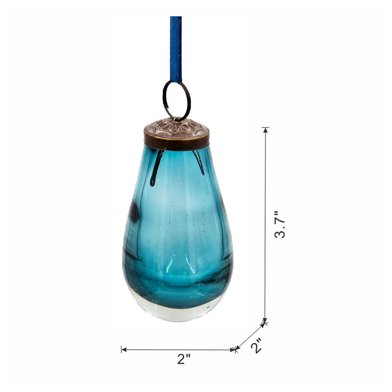 Ornement de Noël en verre 2 x 3,7 pouces