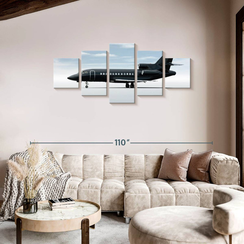 Sleek Business Jet, 36" H x 80" W