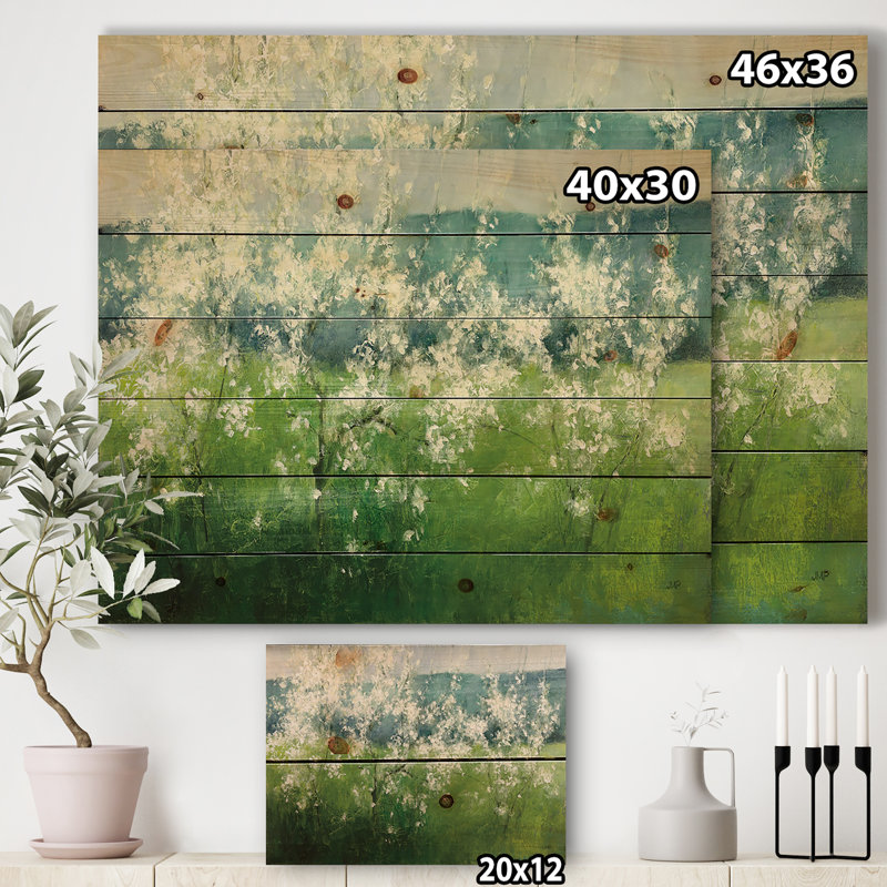 Green Mountain Spring - reproduction de chalet sur bois de pin naturel, H 20 po x l 20 po x P 1 po