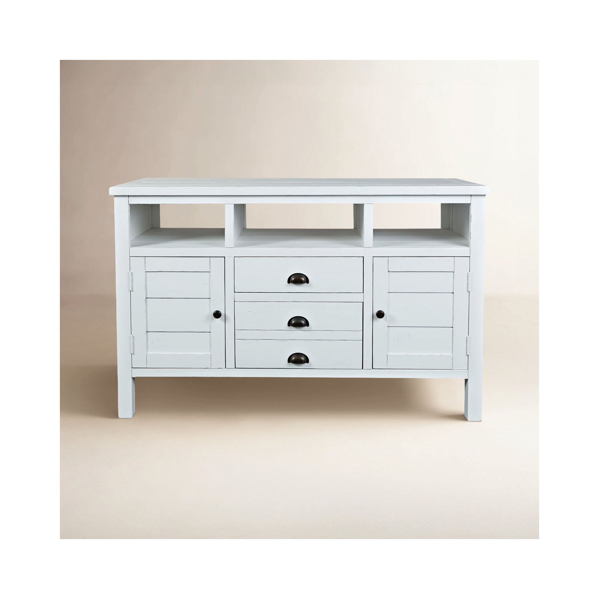 Castile Media Console, 60", Weathered White