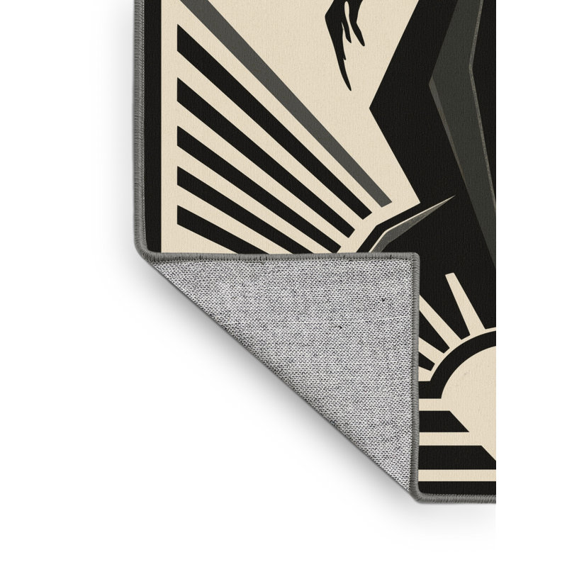 Tapis art déco lavable à la machine à motif géométrique tchernobog brun et gris, 4 x 2