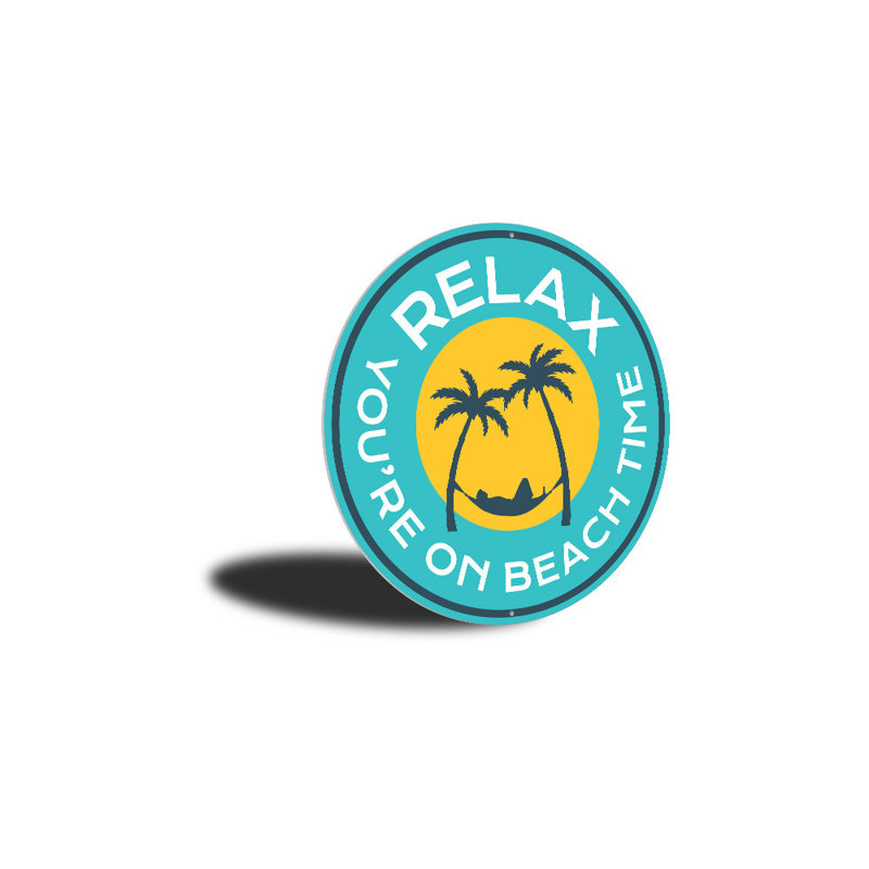 Panneau en aluminium Relax On Beach Time, H 18 po x l 18 po x P 0,06 po