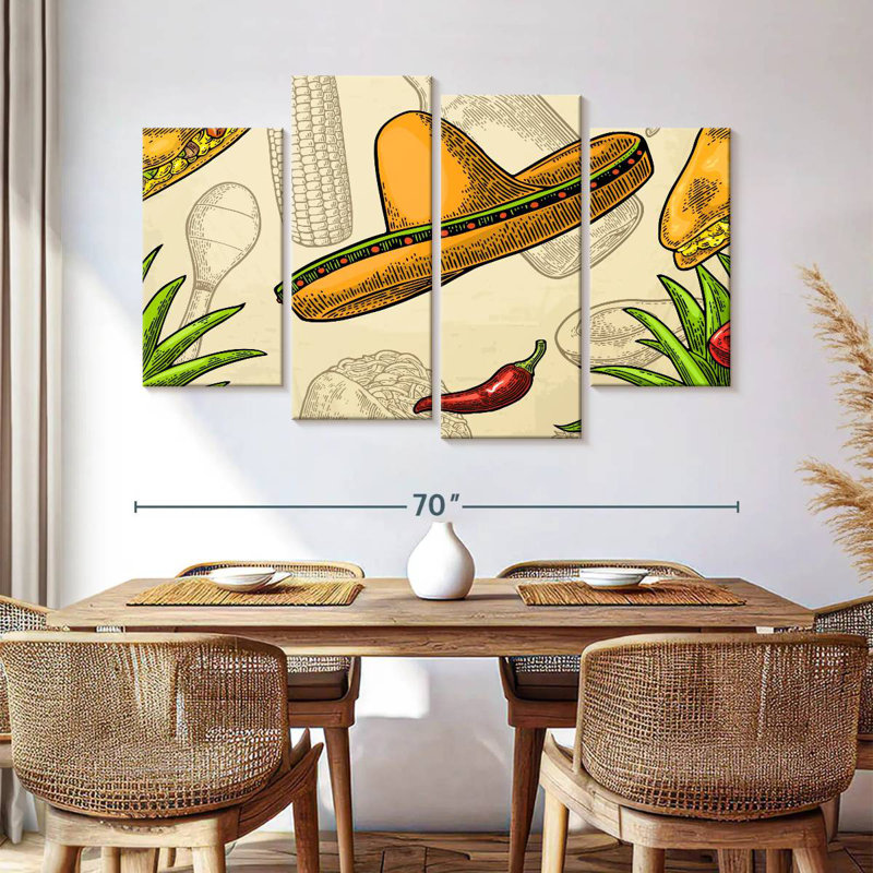 Mexican Food Pattern, H 42 po x l 68 po