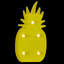 Enseigne murale jaune 9,75 "ananas