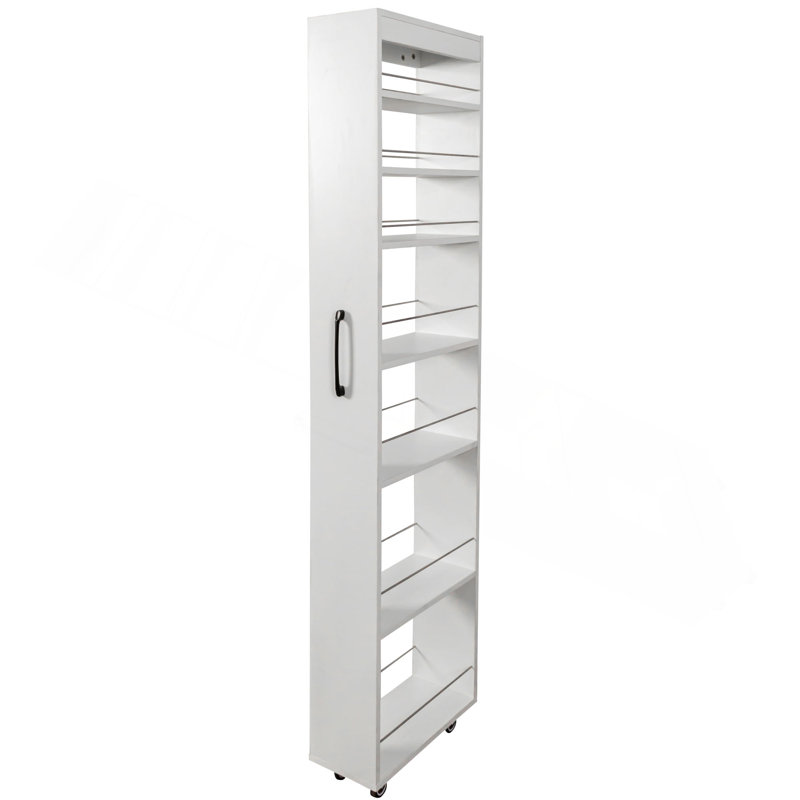 Étagère ouverte 7 côtés à 7 niveaux avec rangement coulissant et multi-fonctions pour la cuisine, le salon et les espaces étroits