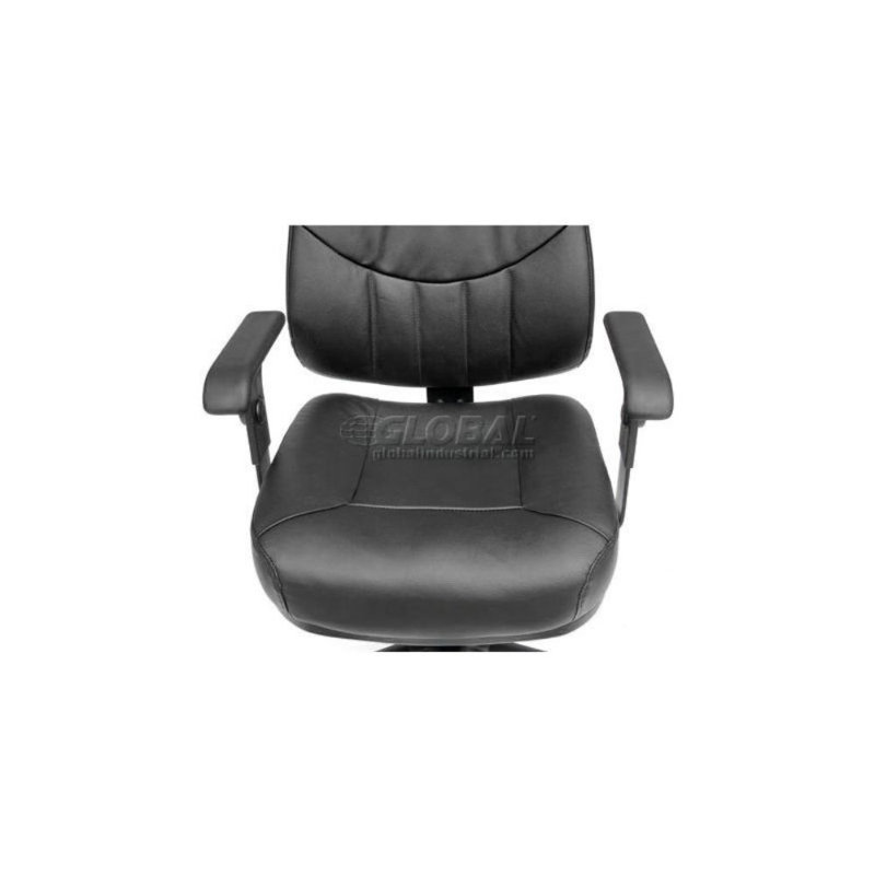 Black High Back Leather Executive Swivel Chair with Adjustable Arms
