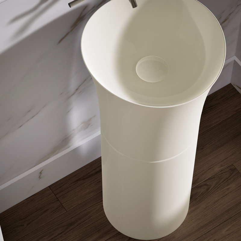 Veil® Pedestal Bathroom Sink, Biscuit