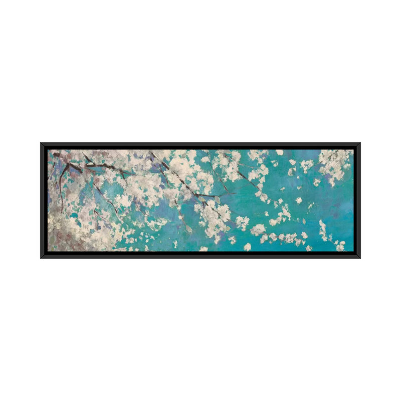 « osaka blue ii » par asia jensen, reproduction d’impression sur toile tendue, H 20 po x l 60 po x P 1,5 po