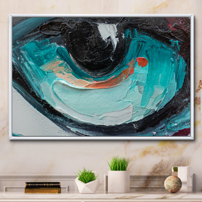 «Turquoise Tiger Eye Stroke Art», reproduction d'art sur toile encadrée