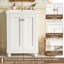 Meuble-lavabo simple et élégant avec rangement à fermeture en douceur-1991765676