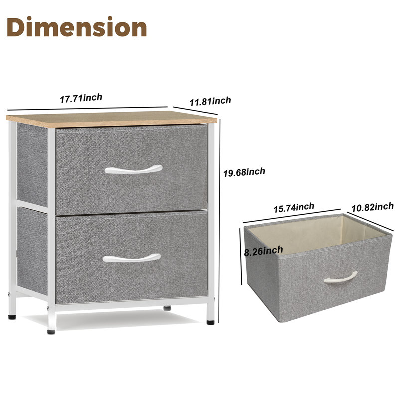 Grandison 2 Drawer Storage Drawer, White