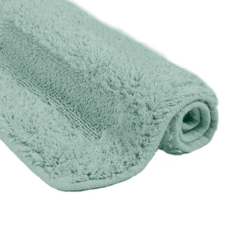 Glean Non-Slip Bath Rug, Aqua Green