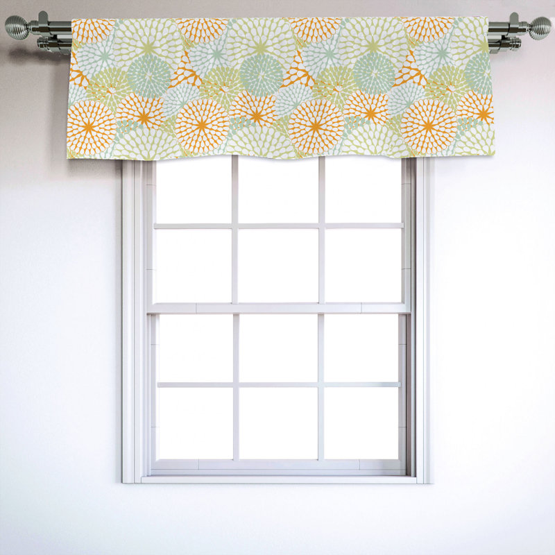 Sateen Floral Ruffled Window Valance
