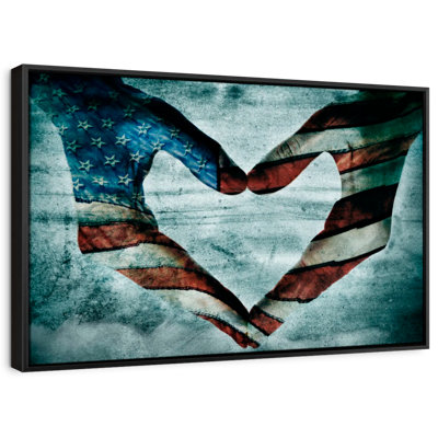 " USA Heart Hands Wall Art "