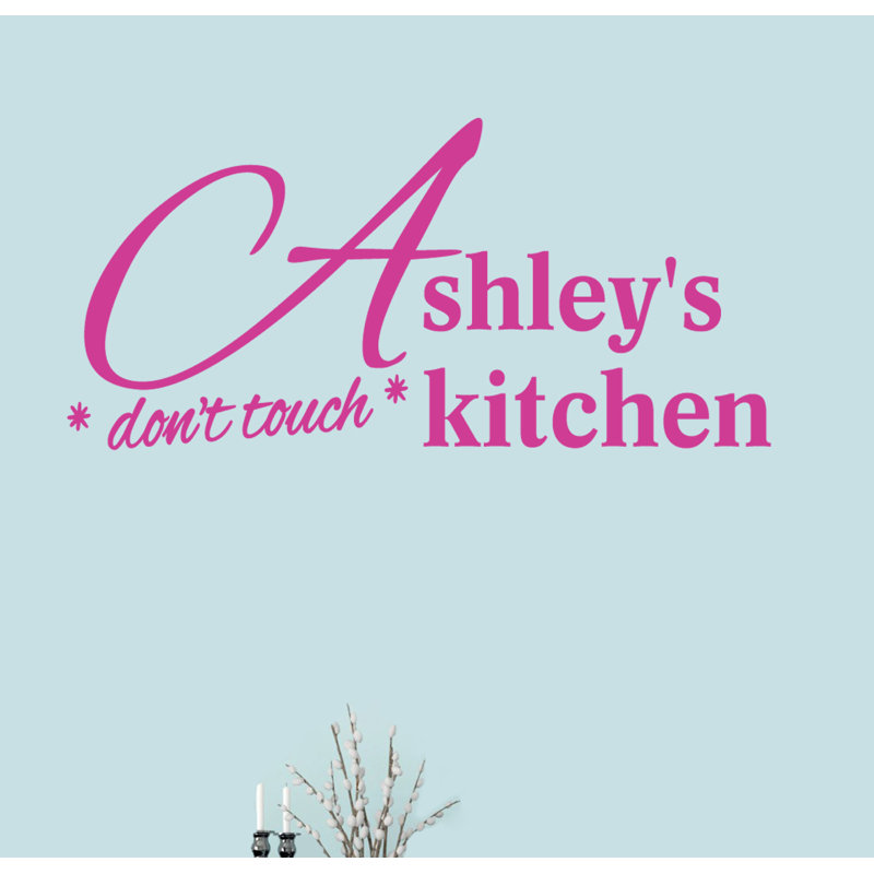 Text & Numbers Wall Decal, Yes, Hot Pink