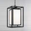 Lanterne suspendue d'extérieur rectangulaire moderne carrée l 12,50 "x H 22" en verre givré 1 lumière