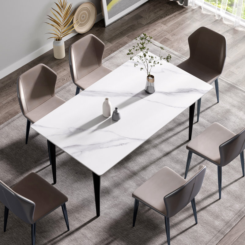 Table de salle à manger Anterion, Noir, L 35,43 po x L 63 po