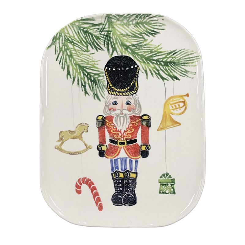 VIETRI Nutcrackers Terra Bianca Platter