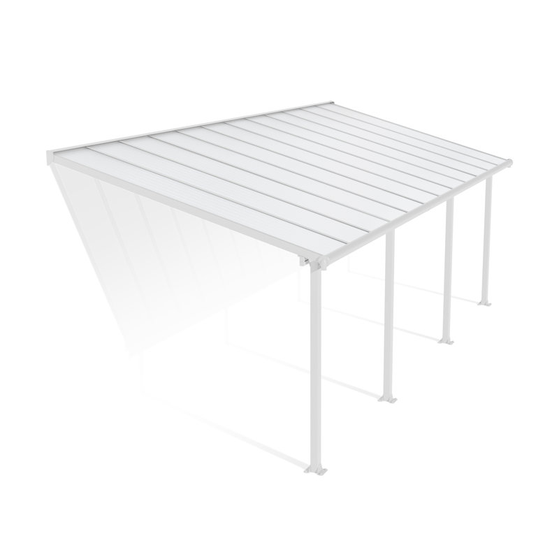 Auvent de patio en polycarbonate, 10 pi x 24 pi, Blanc