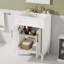 Meuble-lavabo 24 po avec lavabo en céramique, armoire de rangement à 2 portes, tablette réglable pour petits espaces, finition blanche-924954487