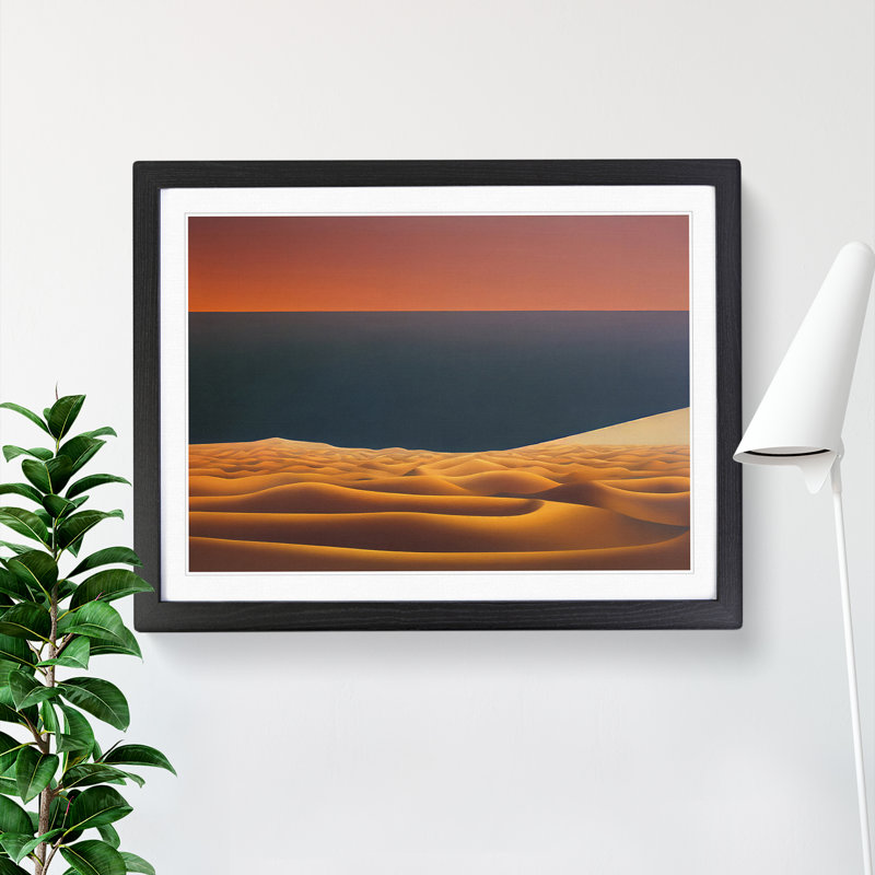 Desert By The Ocean - Single Picture Frame Print, Black, 46cm H x 64cm W