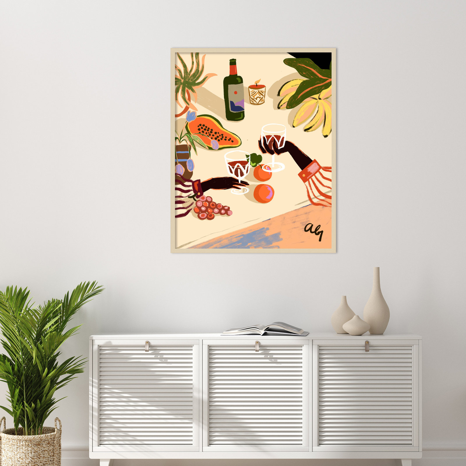 Pritchard "Cheers to You (Wine)" Print, Brown, 41" H x 33" W