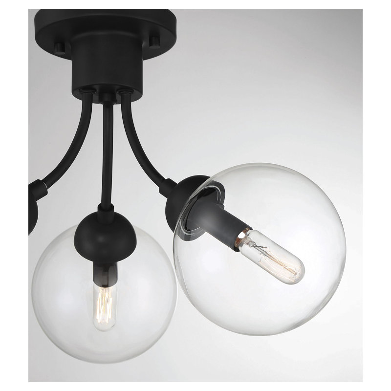 Moonrise 3-Light Chandelier, Matte Black