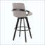 Tabouret de bar à hauteur fixe avec pivot en bois avec repose-pieds rond en métal - ensemble de 2-2143936206