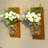 2-Pack Wall Sconces with Rustic Wood Boards, Mason Jars, Led Lights, Remote Control-93937728