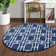 Glam Navy Blue Silver Area Rug
