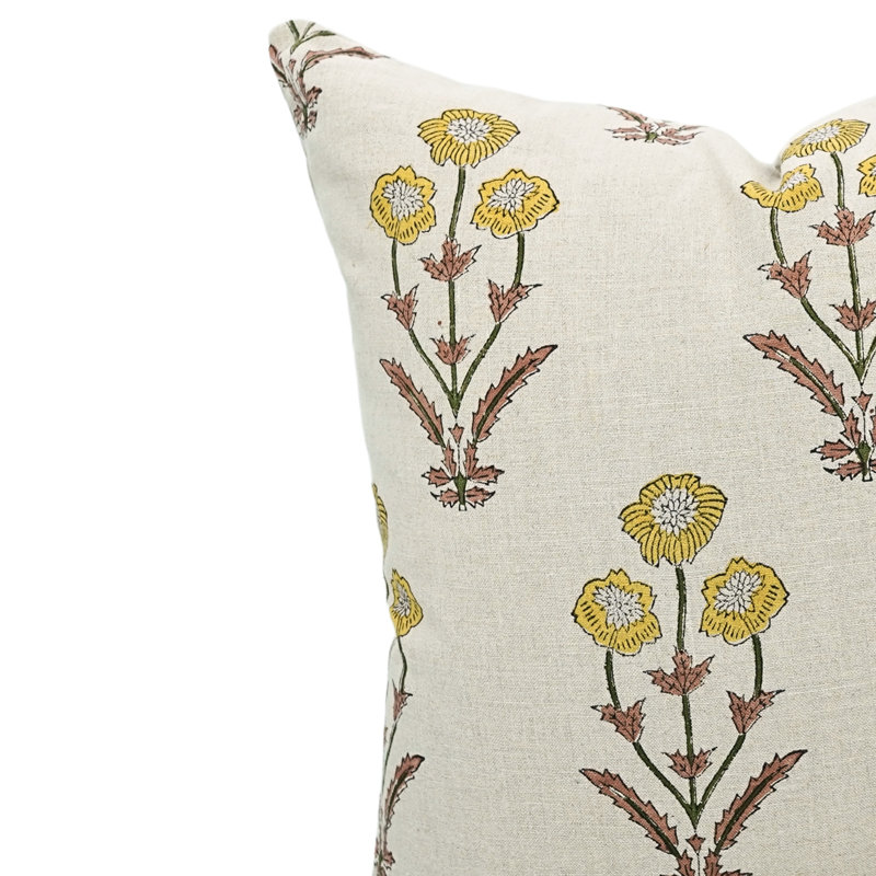 Fabdivine Amitabh Handmade Fabric Pillow Cover Traditional Throw Cushion for Sofa & Bed- 14X14, 14"H x 14"W