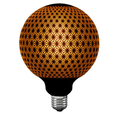 Festive Living G125 Decorative LED Bulb – 1800K Warm Vintage Glow, Dimmable, Ritz Style Matte Black, E26 Medium Base, 4W 70 Lm – Edison Style Globe for Pendants, Table Lamps & Covered String Lights
