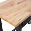Banc de travail, établi avec rangement de tiroir, table de travail en bois de bambou robuste avec roulettes pour le bureau à domicile
