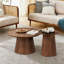 Pièces de tables basses et de cocktail, ensemble de maison moderne en bois aggloméré noyer