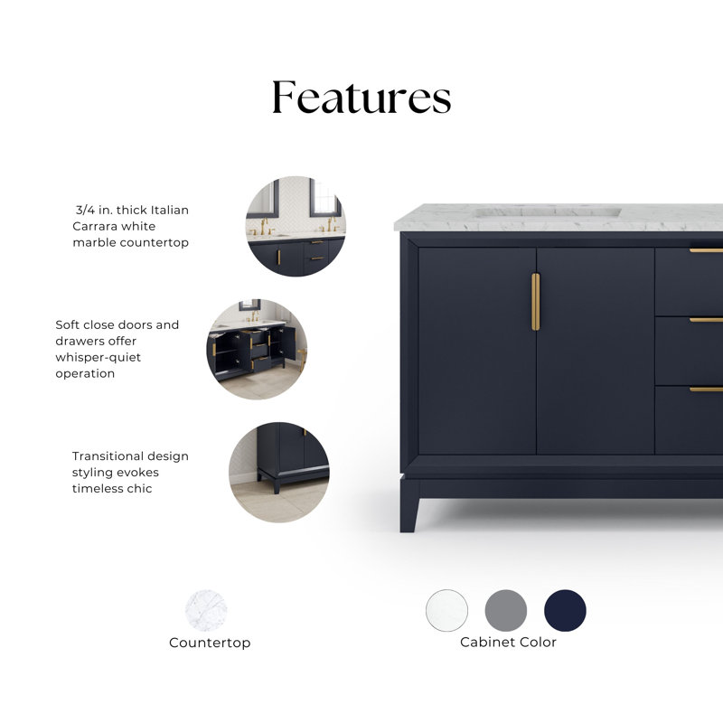 Elizabeth 72'' W Double Vanity, Monarch Blue