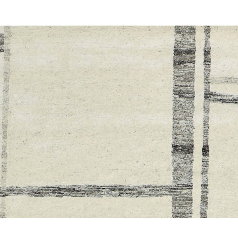 Hand Knotted Geometric Area Rug, Rectangle 8' x 10'