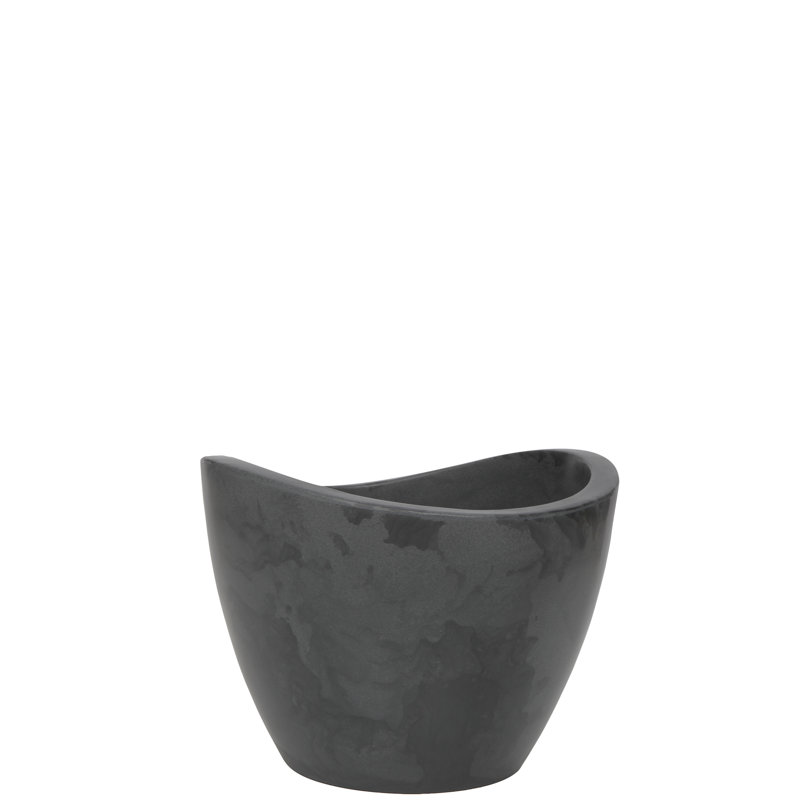 Pot à fleurs rond Vinisha ECOBO EcoFriendly, H 11,8 po x l 15,8 po x P 15,8 po, Gris foncé