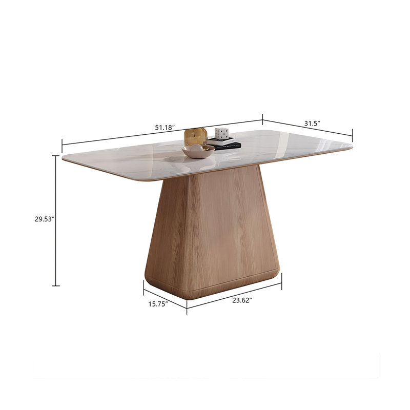 Table de salle à manger en frêne, H 29,53 po x L 51,18 po x l 31,5 po