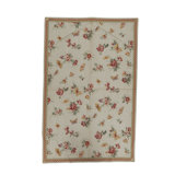 Hand-Knotted High-Quality Ivory, Green, and Red Area Rug
