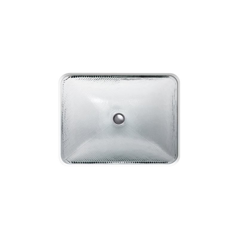 Yepsen Glass Undermount Bathroom Sink, White