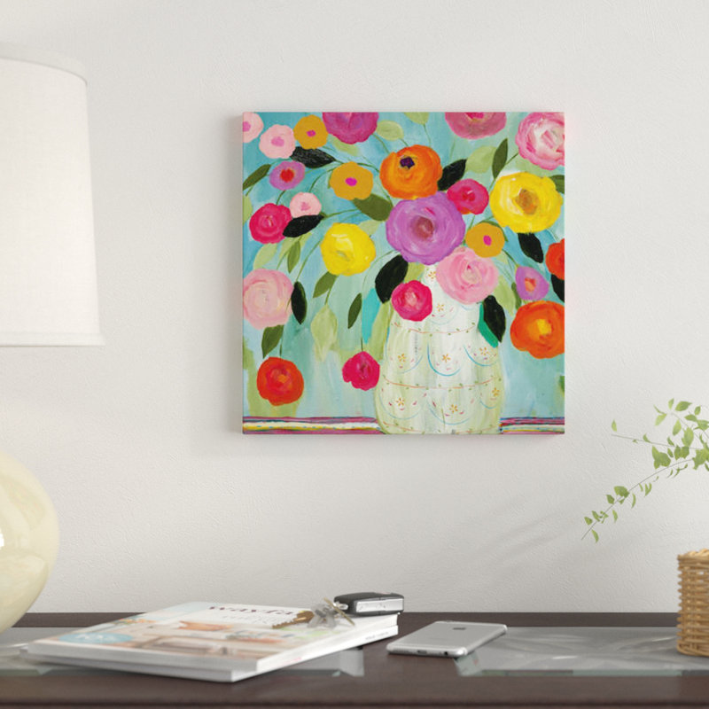 «Fiesta», impression sur toile, H 26 po x l 26 po x P 1,5 po, Toile tendue, Pas de tapis