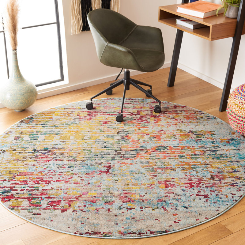 Monaco Performance Abstract Rug, Round 6'7"