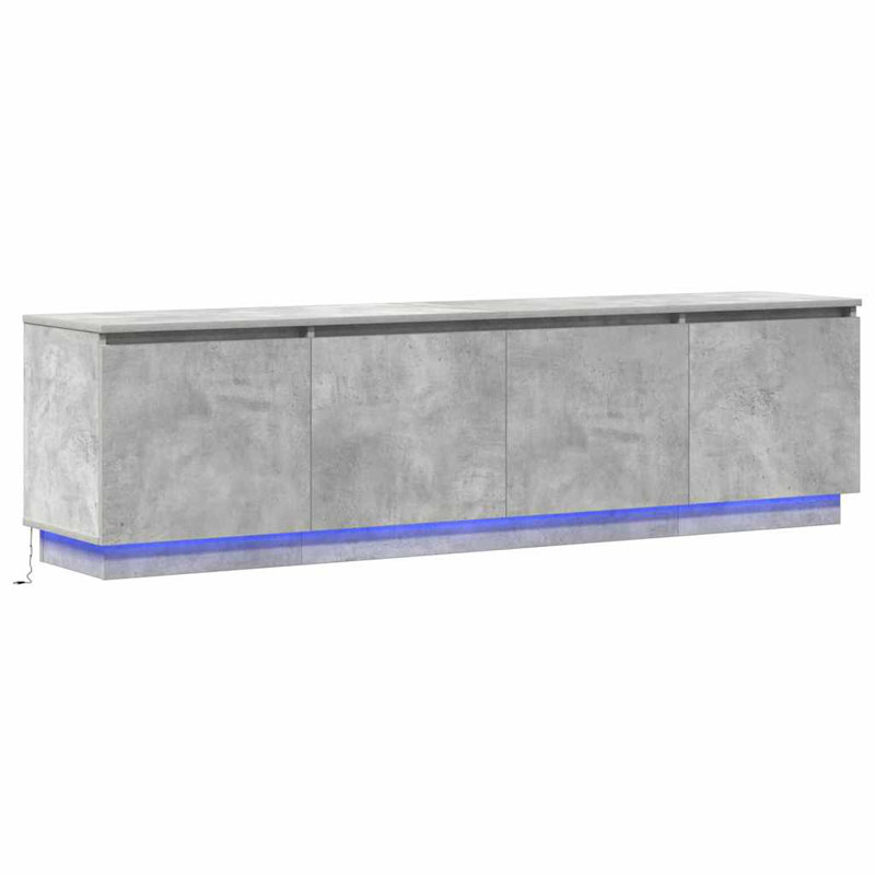 TV Cabinet With LED 180 X 38 X 49 Cm Engineered Wood, Concrete Gray